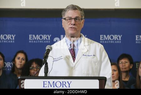 NO FILM, NO VIDEO, NO TV, NO DOCUMENTARY - Dr. Bruce Ribner, medical director of the infectious disease unit at Emory University Hospital in Atlanta, GA, USA, discusses the discharge of Dr. Kent Brantly and missionary Nancy Writebol on Thursday, Aug. 21, 2014, after the two were successfully treated for Ebola. Photo by John Spink/Atlanta Journal-Constitution/MCT/ABACAPRESS.COM Stock Photo