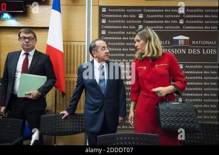 Paris Police Prefect Michel Delpuech and Yael Braun Pivet before the Law Commission of the lower house of parliament on July 23, 2018, in Paris, following media reports that suggested he knew about an assault by a top presidential security aide but kept quiet. Photo by ELIOT BLONDET/ABACAPRESS.COM Stock Photo