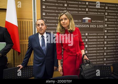 Paris Police Prefect Michel Delpuech and Yael Braun Pivet before the Law Commission of the lower house of parliament on July 23, 2018, in Paris, following media reports that suggested he knew about an assault by a top presidential security aide but kept quiet. Photo by ELIOT BLONDET/ABACAPRESS.COM Stock Photo