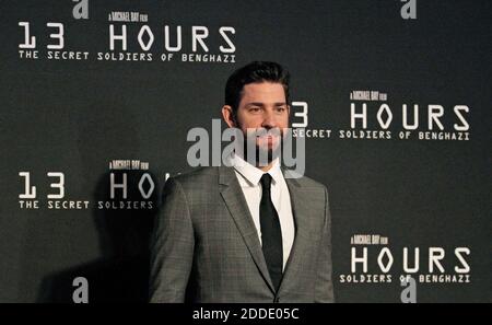 NO FILM, NO VIDEO, NO TV, NO DOCUMENTARY - John Krasinski attends the premiere of 13 Hours: The Secret Soldiers of Benghazi at AT&T Stadium in Arlington, TX, USA, on Tuesday, January 12, 2016. Photo by Paul Moseley/Fort Worth Star-Telegram/TNS/ABACAPRESS.COM Stock Photo