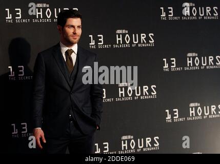 NO FILM, NO VIDEO, NO TV, NO DOCUMENTARY - David Giuntoli attends the premiere of 13 Hours: The Secret Soldiers of Benghazi at AT&T Stadium in Arlington, TX, USA, on Tuesday, January 12, 2016. Photo by Paul Moseley/Fort Worth Star-Telegram/TNS/ABACAPRESS.COM Stock Photo