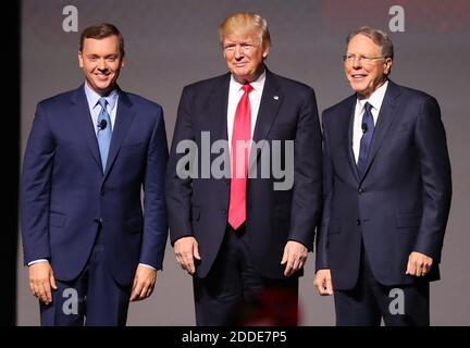 NO FILM, NO VIDEO, NO TV, NO DOCUMENTARY - Executive Director of the NRA Wayne LaPierre, right, and Executive Director of the NRA Institute for Legislative Action Chris Cox introduce President Donald J. Trump at the NRA-ILA Leadership Forum on Friday, April 28, 2017, in Atlanta, GA, USA, on April 28, 2017. Photo by Atlanta Journal Constitution/TNS/ABACAPRESS.COM Stock Photo