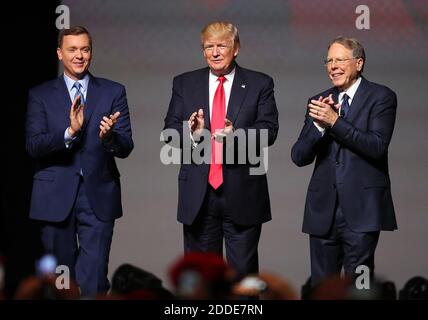 NO FILM, NO VIDEO, NO TV, NO DOCUMENTARY - Executive Director of the NRA Wayne LaPierre, right, and Executive Director of the NRA Institute for Legislative Action Chris Cox introduce President Donald J. Trump at the NRA-ILA Leadership Forum on Friday, April 28, 2017, in Atlanta, GA, USA, on April 28, 2017. Photo by Atlanta Journal Constitution/TNS/ABACAPRESS.COM Stock Photo