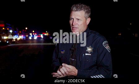 NO FILM, NO VIDEO, NO TV, NO DOCUMENTARY - Boise Police Chief Bill Bones, at a news conference Saturday night, provides information about a multiple stabbing crime at the Wyle Street Station Apartments off State Street in Boise, Idaho, USA on Saturday, June 30, 2018. A call to police was made at 8:46 p.m. All nine victims were transported to the hospital and police apprehended a suspect soon after the incident. Photo by Darin Oswald/Idaho Statesman/TNS/ABACAPRESS.COM Stock Photo