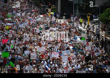 NO FILM, NO VIDEO, NO TV, NO DOCUMENTARY - Thousands march through downtown Minneapolis, MN, USA on Saturday, June 30, 2018, to demonstrate against the Trump administration's immigration policies. Photo by Aaron Lavinsky/Minneapolis Star Tribune/TNS/ABACAPRESS.COM