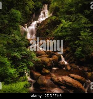 Amazing Torc waterfall in Killarney national park, Kerry, ireland Stock Photo