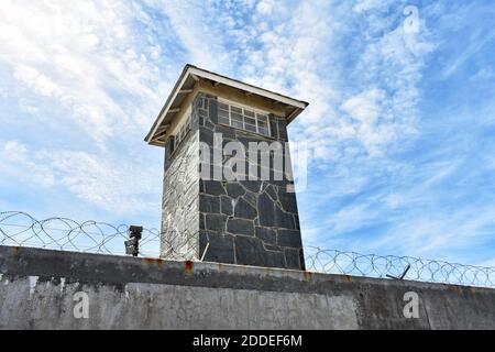 Robben Island, prison wall Stock Photo - Alamy