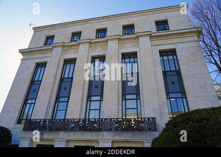 WASHINGTON, DC -22 FEB 2020- View of the Marriner S. Eccles building  of the Federal Reserve Bank of the United States located in Washington DC. Stock Photo