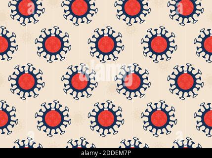 Christmas covid Seamless pattern vector illustration. Virus protection and Merry Christmas concept. Vector of New Year 2021 and Coronavirus Covid-19 d Stock Vector