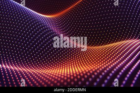 Abstract background image concept. Colorful mesh, interconnected lines. Cloud computing concept. 3D illustration. Stock Photo