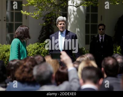 US Secretary of State John Kerry arrives for a joint press conference with President Barack Obama and Japan's Prime Minister Shinzo Abe at The White House in Washington DC for a State Visit, April 28, 2015. Credit: Chris Kleponis / CNP /MediaPunch
