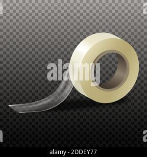 3d realistic vector icon illustration scotch tape on transparent background. Stock Vector