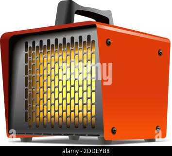 3d realistic climate equipment vector icon illustration of heater machine. Stock Vector