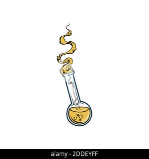 Smoked experiment laboratory glass vector eps format , suitable for your design needs, logo, illustration, animation, etc. Stock Vector