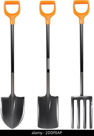 3d realistic collection of gardening tools for taking care about plants. Stock Vector