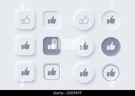 Vector neomorphism design like dislike buttons Stock Vector