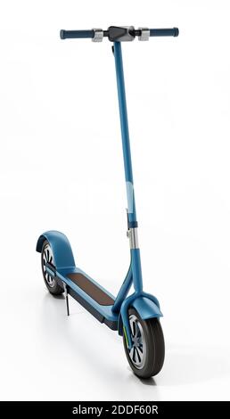 Electric scooter isolated on white background. 3D illustration. Stock Photo