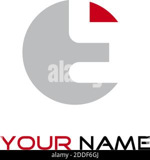 Vector sign abstract broken letter E Stock Vector