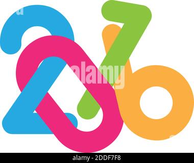 confused text 2016 in flat design Stock Vector