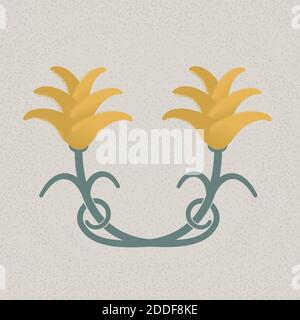 Vector drawing of some flowers with grain and noise texture. Stock Vector