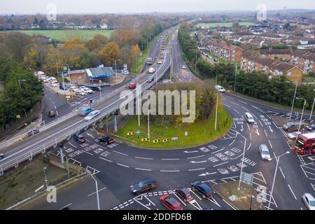 Gallows Corner Roundabout in Romford Stock Photo - Alamy