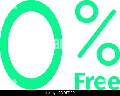 The inscription is zero percent. Editable vector Stock Vector