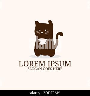 Modern Coffee cat logo design vector inspiration, civet coffee logo brand template Stock Vector
