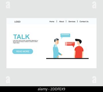 design about the web appearance of people talking Stock Vector