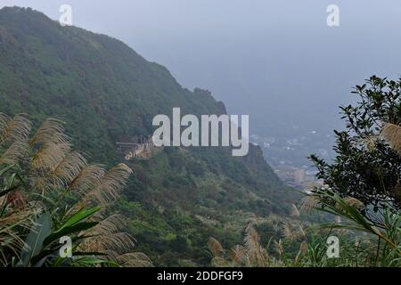 Jinguashi Shrine near Jiufen old street in Taipei Taiwan, a popular tourist and local destination Stock Photo