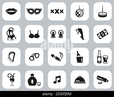 Strip Club Icons Black & White Sticker Set Big Stock Vector Image & Art ...
