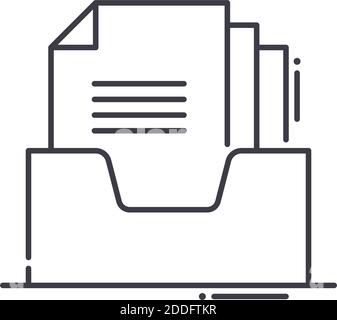 Financial records icon, linear isolated illustration, thin line vector, web design sign, outline concept symbol with editable stroke on white Stock Vector
