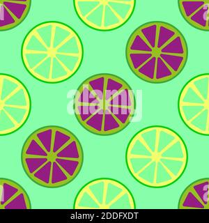 Seamless pattern with juicy fruits of citrus lemon, orange, grapefruit and lime. Ideal for printing on textiles, wallpaper, healthy food packaging, wr Stock Vector