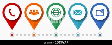 Set of flat design internet concept vector icons Stock Vector
