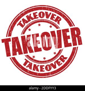 Takeover grunge rubber stamp on white background, vector illustration Stock Vector