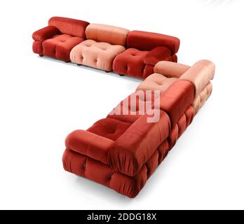 Modern corner furniture comfort on white background Stock Photo