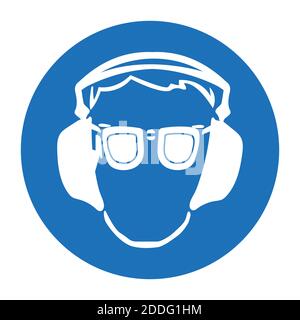 Occupational Health. icon in flat style. Mandatory means and methods of protection in the workplace. Health design, safety sign used for industrial pu Stock Vector