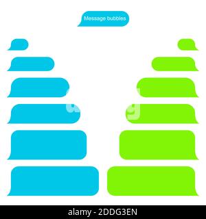 Bubble message design template for chat or website. Chat interface. Empty chat bubbles with place for text. Isolated. Flat style. Modern design. Vecto Stock Vector