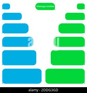 Bubble message design template for chat or website. Chat interface. Empty chat bubbles with place for text. Isolated. Flat style. Modern design. Vecto Stock Vector