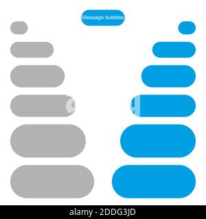 Bubble message design template for chat or website. Chat interface. Empty chat bubbles with place for text. Isolated. Flat style. Modern design. Vecto Stock Vector