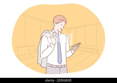 Smartphone, online communication, chatting concept Stock Vector