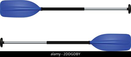 3d realistic vector blue oar. Isolated on white background. Stock Vector