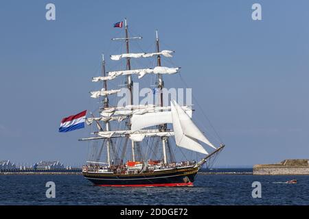 geography/travel, Denmark, Copenhagen, tall ship Stad Amsterdam, Copenhagen, Denmark, Northern Europe, Additional-Rights-Clearance-Info-Not-Available Stock Photo