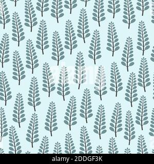 Elegant trendy ditsy vintage tree and leaves seamless vector pattern design. All over design foliage background suitable for printing and textile. Stock Vector