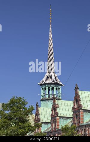 geography / travel, Denmark, Copenhagen, Gedrehter tower on the Borsen, former stock exchange in the c, Additional-Rights-Clearance-Info-Not-Available Stock Photo