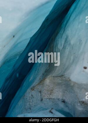 Glacier close up. Blue ice in mountains. Ice textures Stock Photo