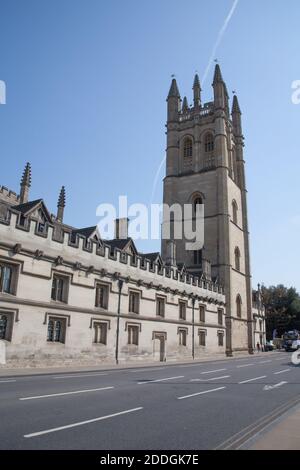 Magdalen College on the Oxford High Street, in Oxfordshire in the UK, taken on the 15th of September 2020 Stock Photo