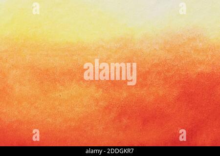 Yellow Orange red color watercolor, illustration background hand painted on paper Stock Photo