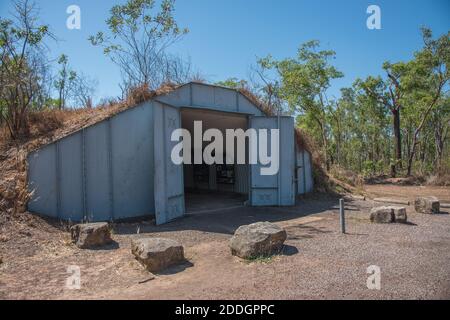 Darwin, NT, Australia-August 15,2018: Old ammunition bunker at Charles Darwin National Park in the NT of Australia Stock Photo