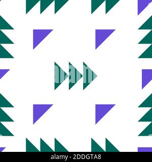 Seamless pattern with different green and purple triangles Stock Vector