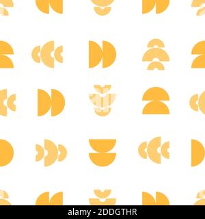 The seamless pattern with different yellow semicircles Stock Vector